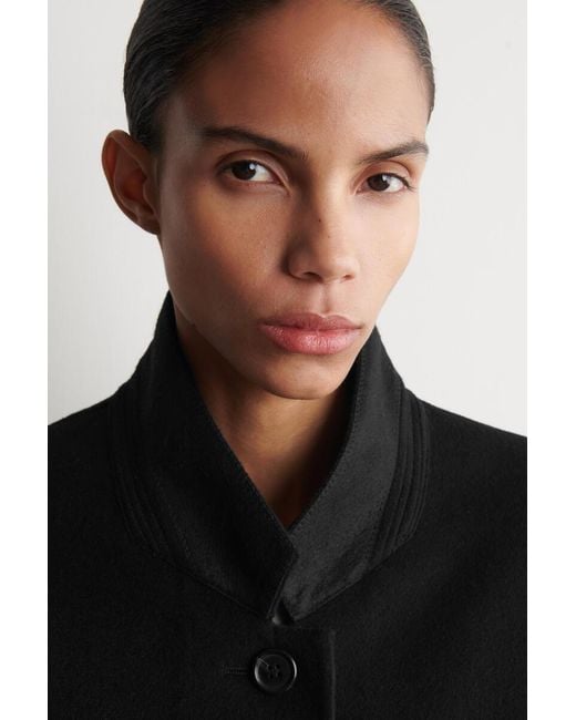 COS Black Structured Double-Faced Wool Jacket