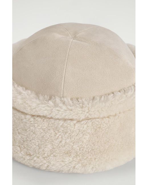 COS Natural Shearling Hat
