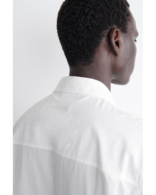 COS White Tailored Short-Sleeved Cotton Shirt for men