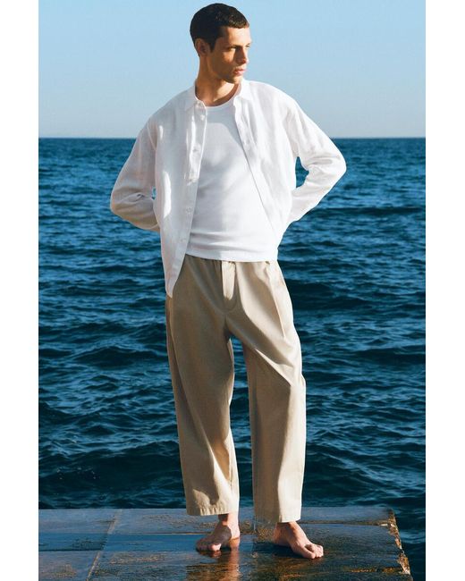 COS White Wide Oversized Cotton Oxford Shirt for men
