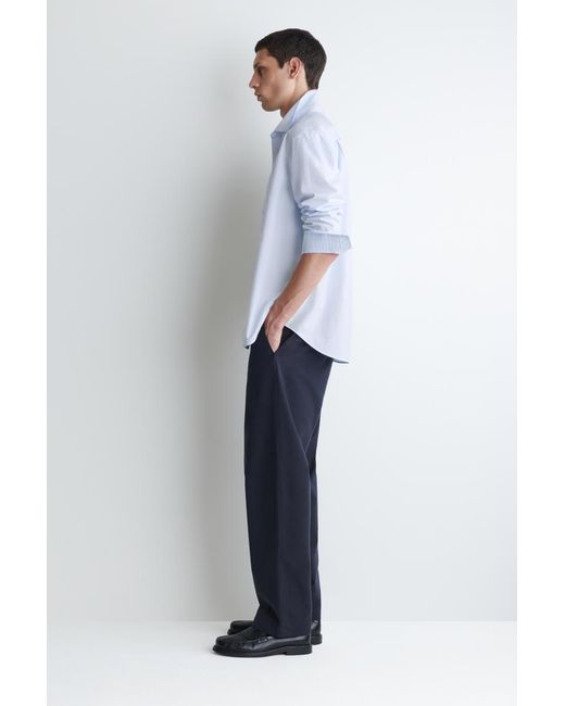 COS Blue Relaxed Pima Cotton Poplin Shirt for men