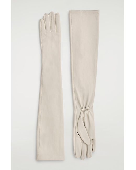 COS White Elongated Nappa Gloves