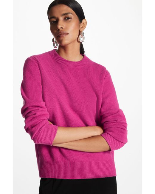 COS Pure Cashmere Jumper in Pink | Lyst