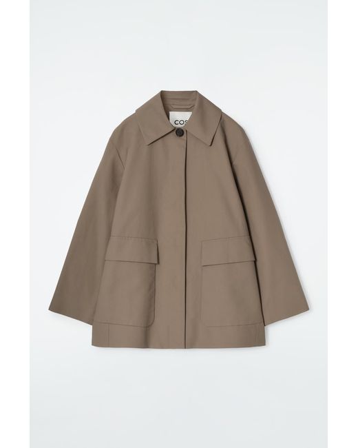 COS Brown Collared Cotton Car Jacket