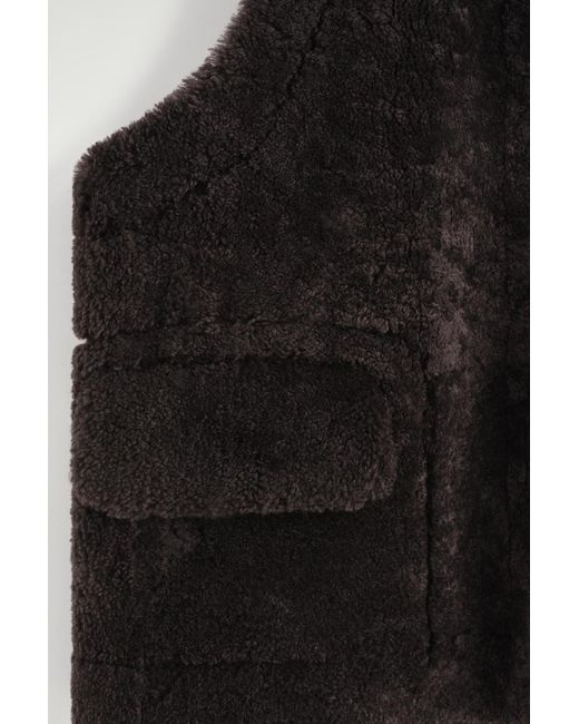 COS Black Shearling Gilet for men