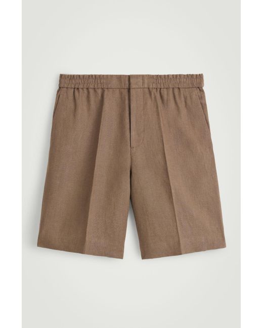 COS Natural Elasticated Linen Shorts for men