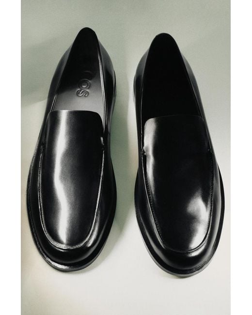 COS White Polished-Leather Loafers for men