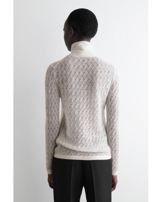 COS White Pointelle-Knit Mohair Jumper