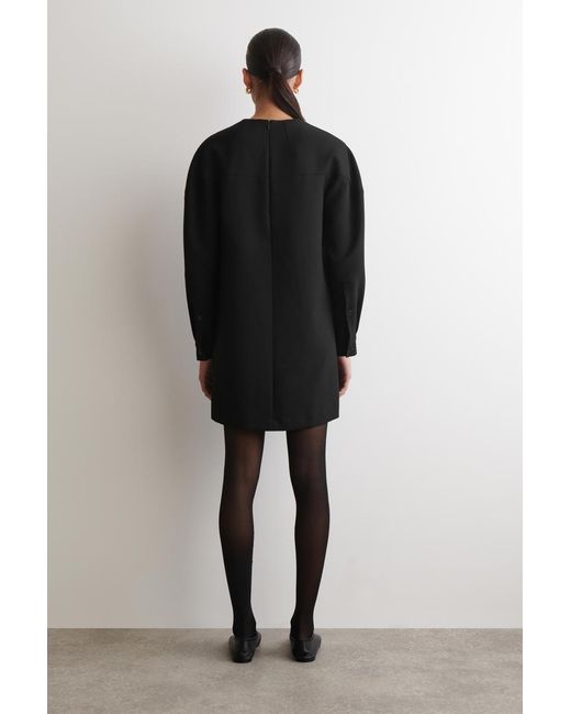 COS Black Tailored Long-Sleeved Mini Dress