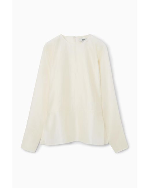 COS White Open-sleeve Blouse