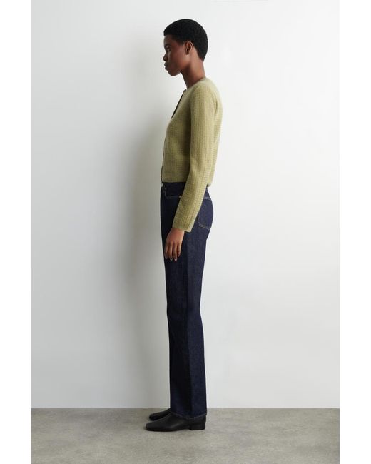 COS Green Zigzag-Knit Mohair-Blend Cardigan