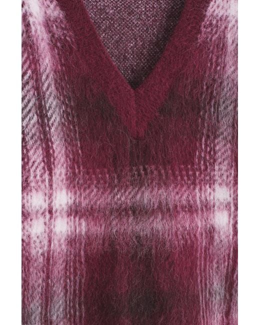 COS Purple Checked Alpaca-Blend Jumper