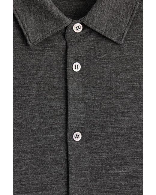 COS Black Wool-Blend Jersey Shirt for men