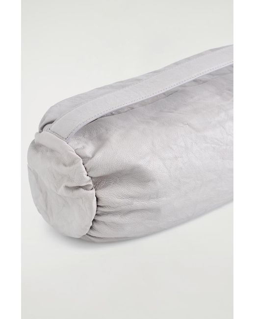 COS Gray Mini Cylinder Clutch Bag