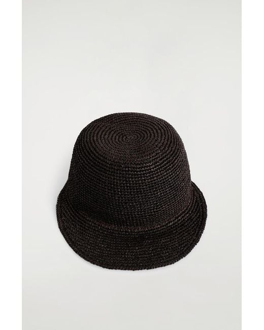 COS Brown Woven Paper Cap