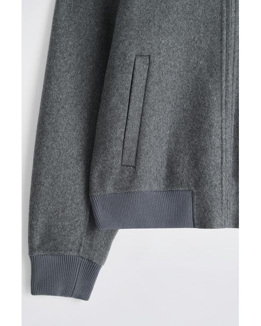 COS Gray Double-Faced Wool Bomber Jacket for men