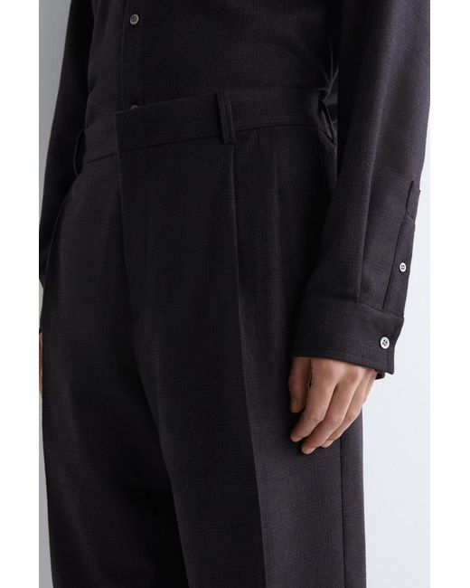 COS Black Pleated Wool Relaxed-Fit Straight-Leg Trousers for men
