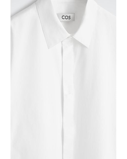 COS White Tailored Short-Sleeved Cotton Shirt for men