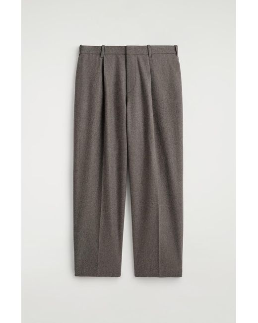 COS Gray Wool Relaxed-Fit Straight-Leg Trousers for men