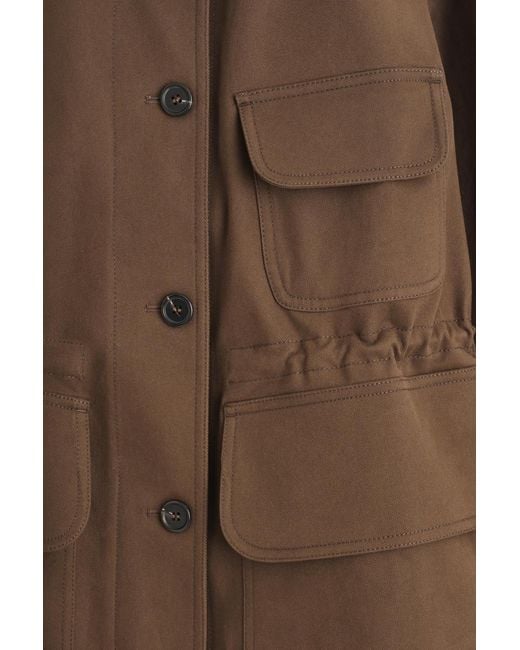 COS Brown Suede-Collar Field Jacket
