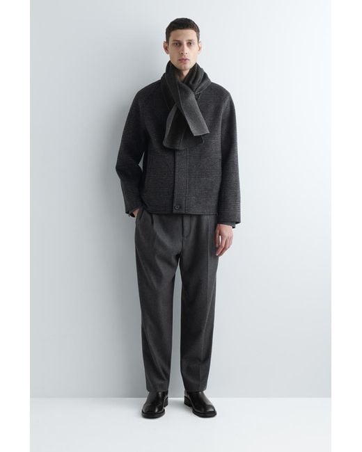 COS Black Double-Faced Wool Scarf for men