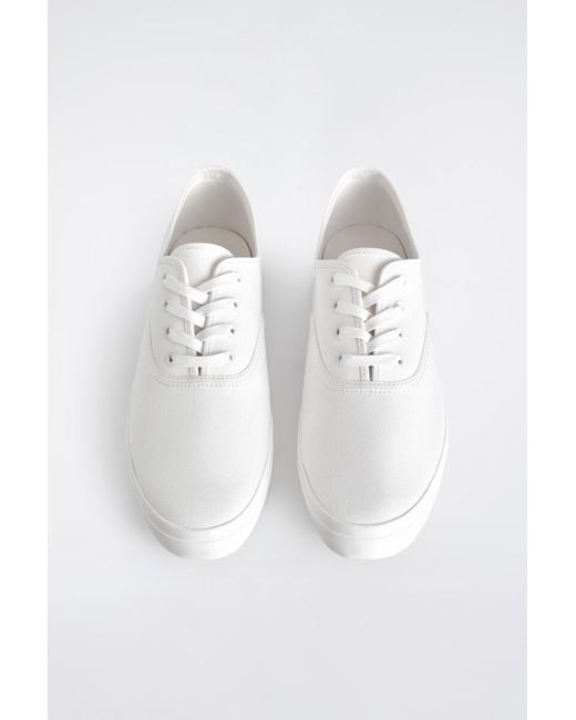 COS White Canvas Plimsoll Trainers for men