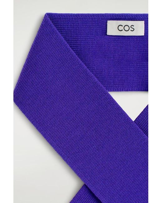 COS Purple Merino Wool Neck Scarf
