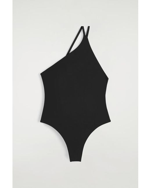 COS Black Asymmetric Double-Faced Swimsuit