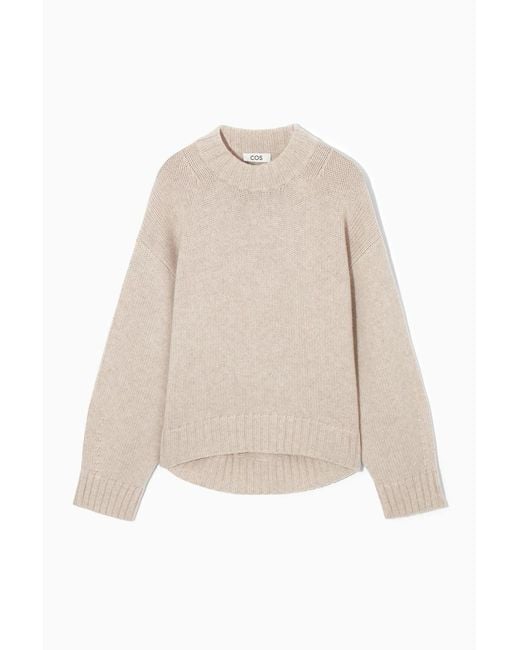COS Natural Chunky Pure Cashmere Crew-neck Sweater