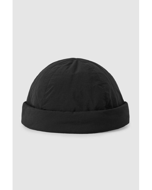 COS Cotton Padded Beanie in Black for 