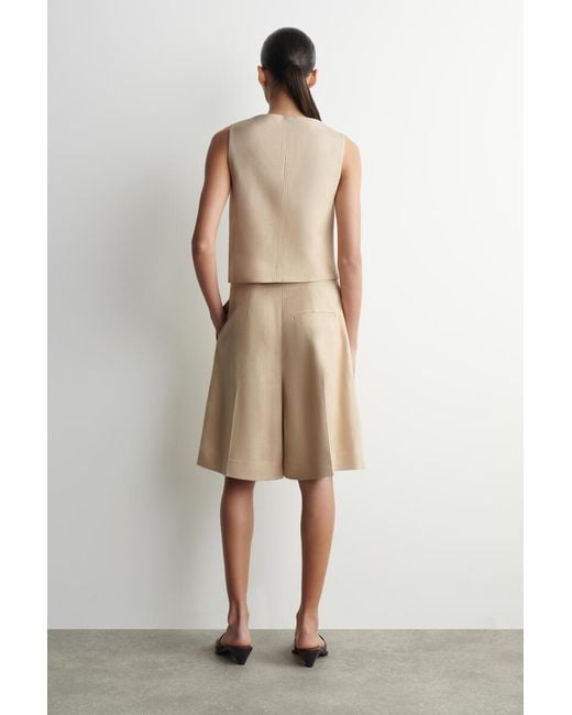 COS Natural Longline Tailored Shorts
