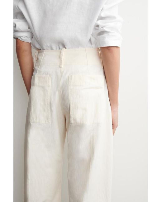COS White Barrel-Leg Pima Cotton Pants