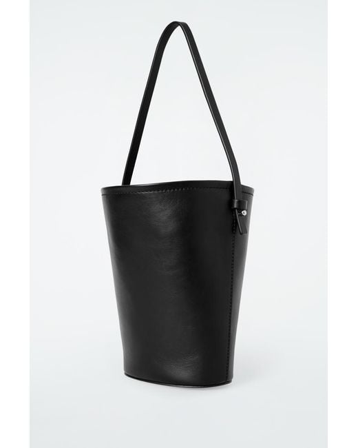 COS White Mini Bucket Bag - Leather