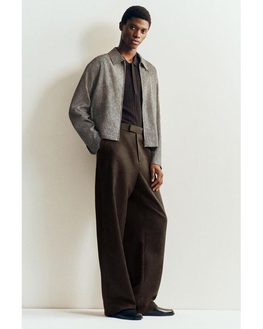 COS Gray Linen Blouson Jacket for men