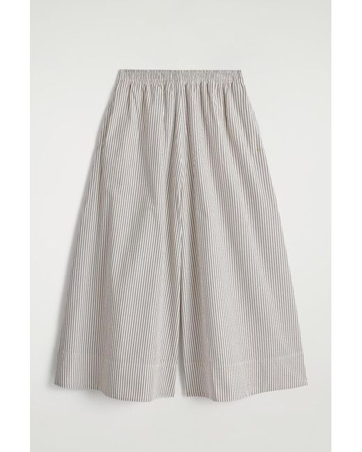 COS Gray Seersucker Culottes