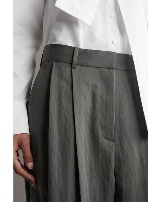 COS Gray Relaxed Fluid Wide-Leg Pants