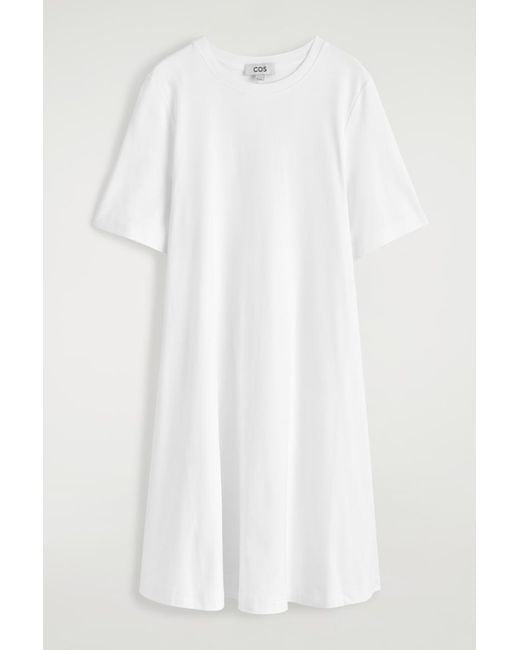 COS White A-Line Mini T-Shirt Dress