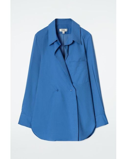 COS Blue Double-breasted Shirt