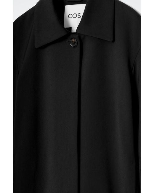 COS Women's Black Single-breasted Car Coat