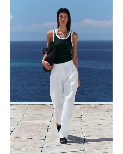 COS Black Ribbed Cotton Tank Top