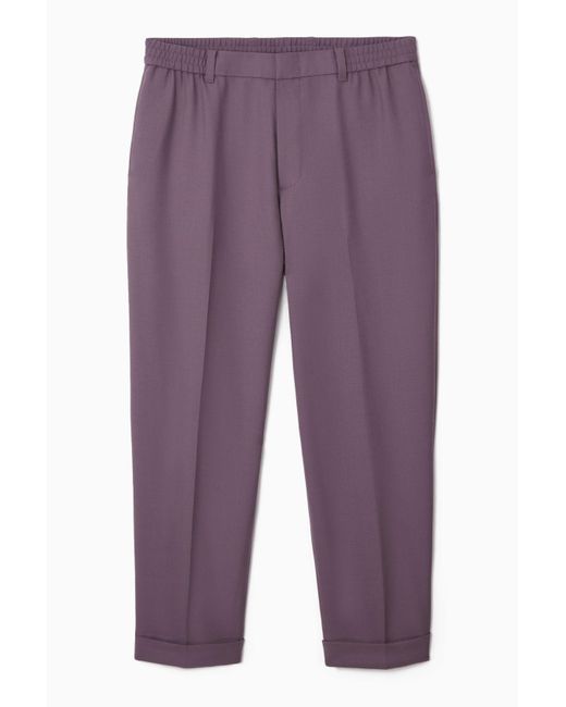 COS Purple Turn-up Wool-blend Pants for men