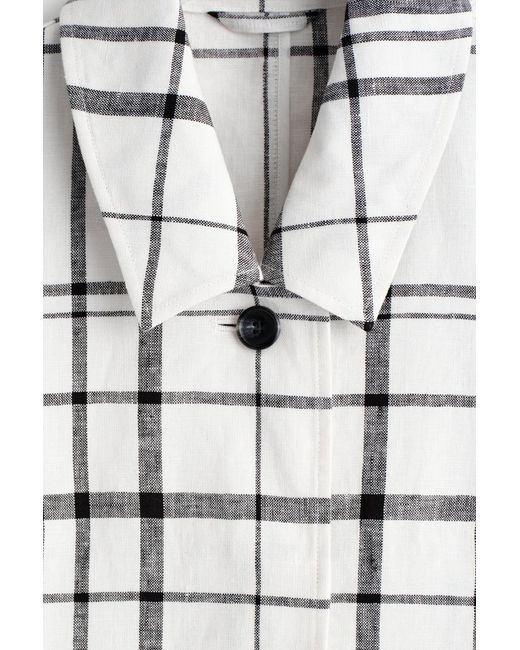 COS White Checked Linen Blazer