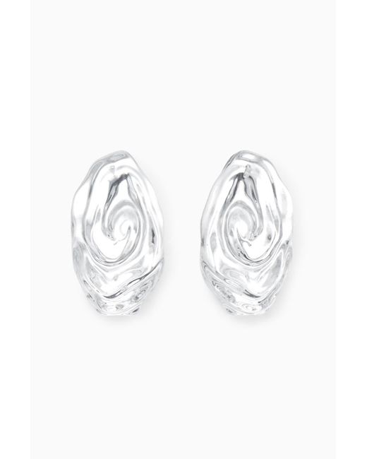 COS Metallic Oversized Organic-shaped Clip-on Earrings