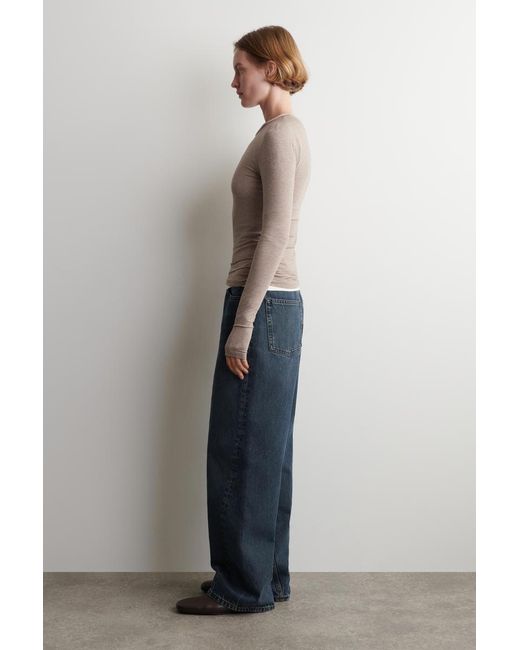 COS Natural Cotton Long-Sleeved Top