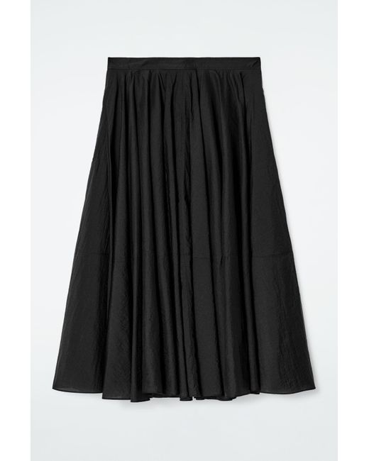 COS Black Circle-Cut Midi Skirt