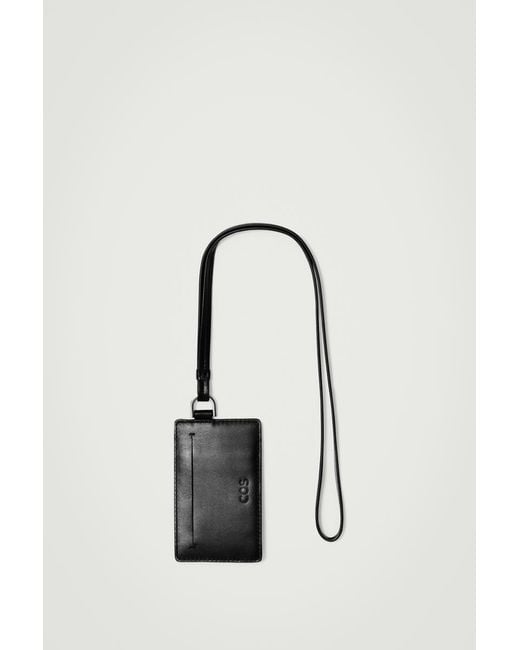 COS Black Cardholder Lanyard - Leather for men
