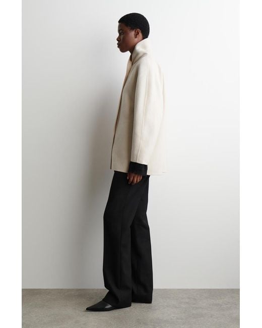COS Natural Double-Faced Wool Pea Jacket