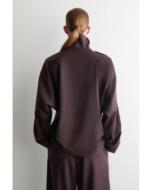 COS Purple Wool-Flannel Top