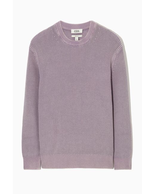 COS Stonewashed Knitted Sweater in Purple for Men Lyst