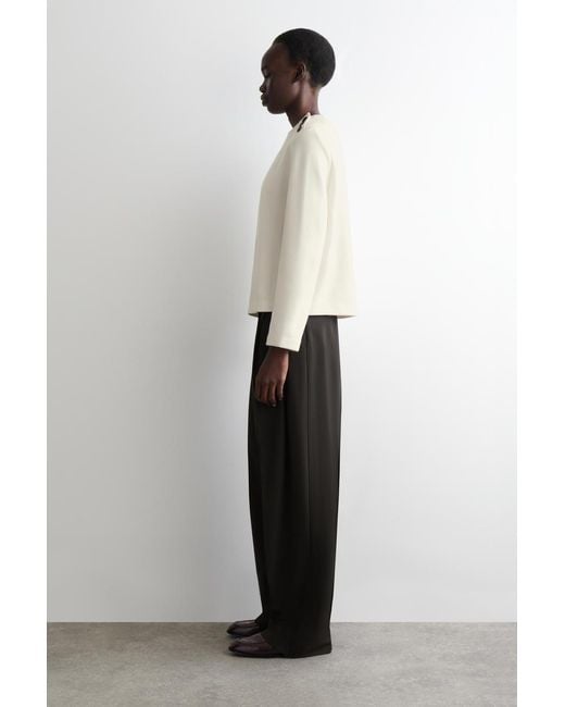 COS Natural Button-Detail Boiled-Wool Sweatshirt